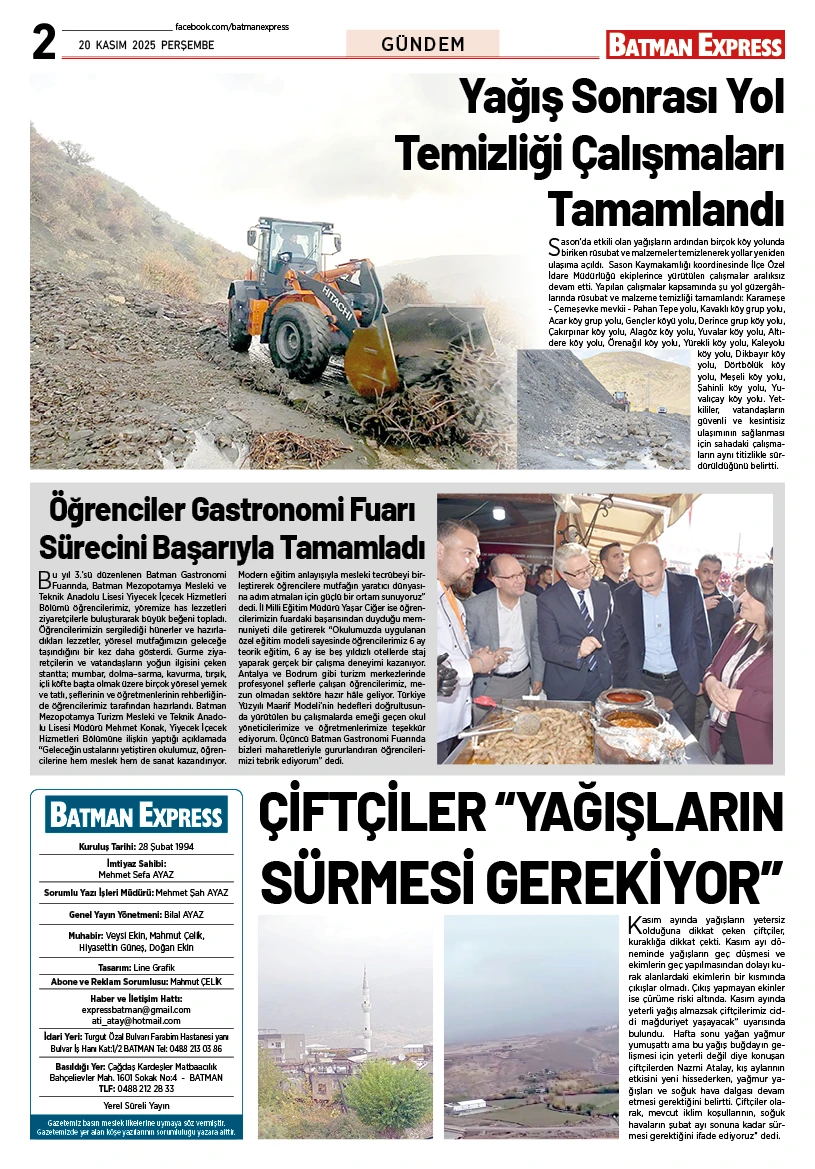 20 KASIM 2025 PERŞEMBE