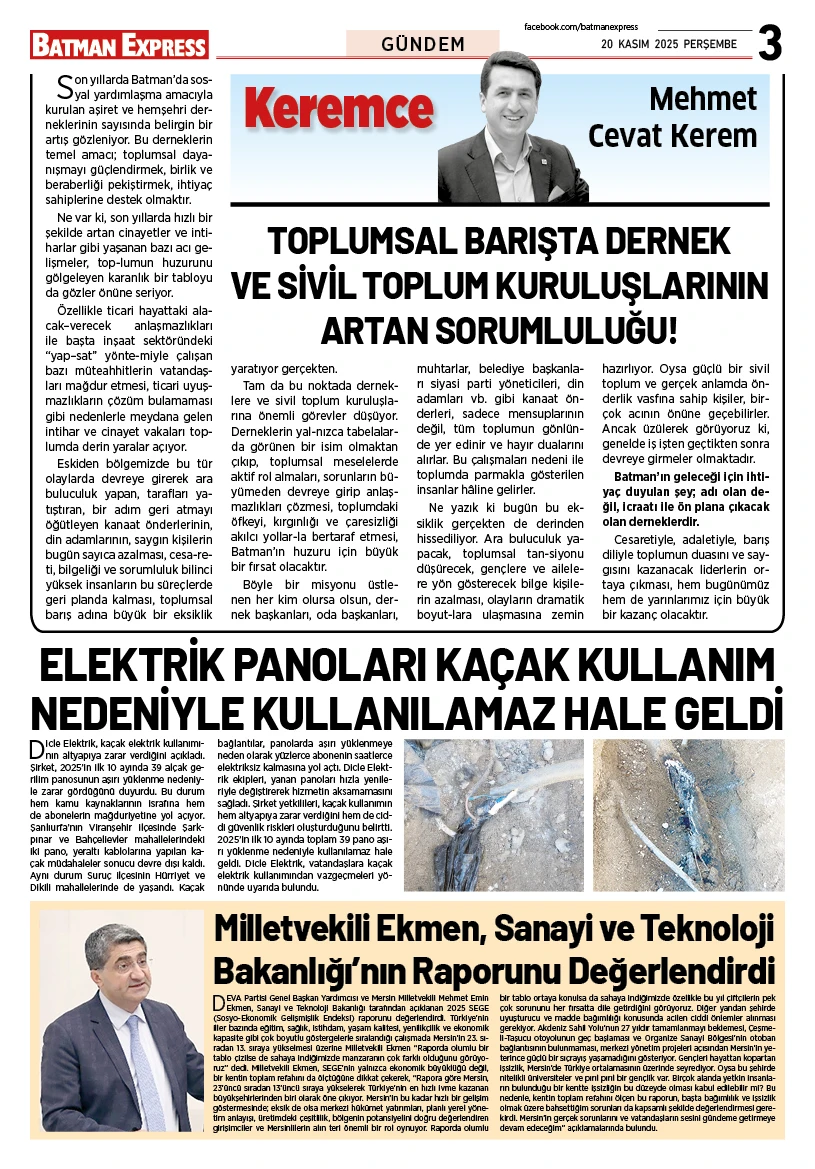 20 KASIM 2025 PERŞEMBE