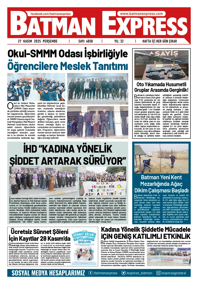 27 KASIM 2025 PERŞEMBE