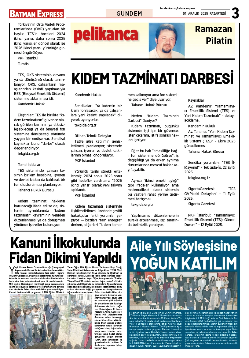 01 ARALIK 2025 PAZARTESİ