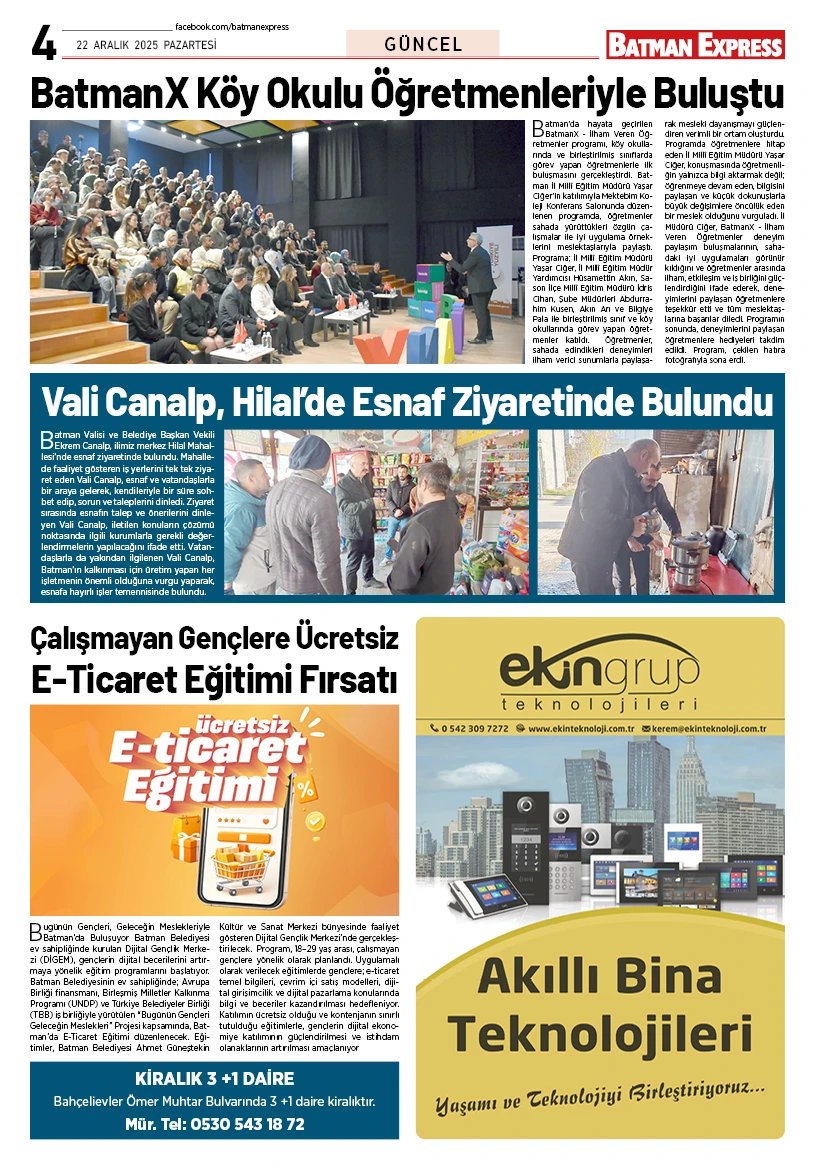 22 ARALIK 2025 PAZARTESİ