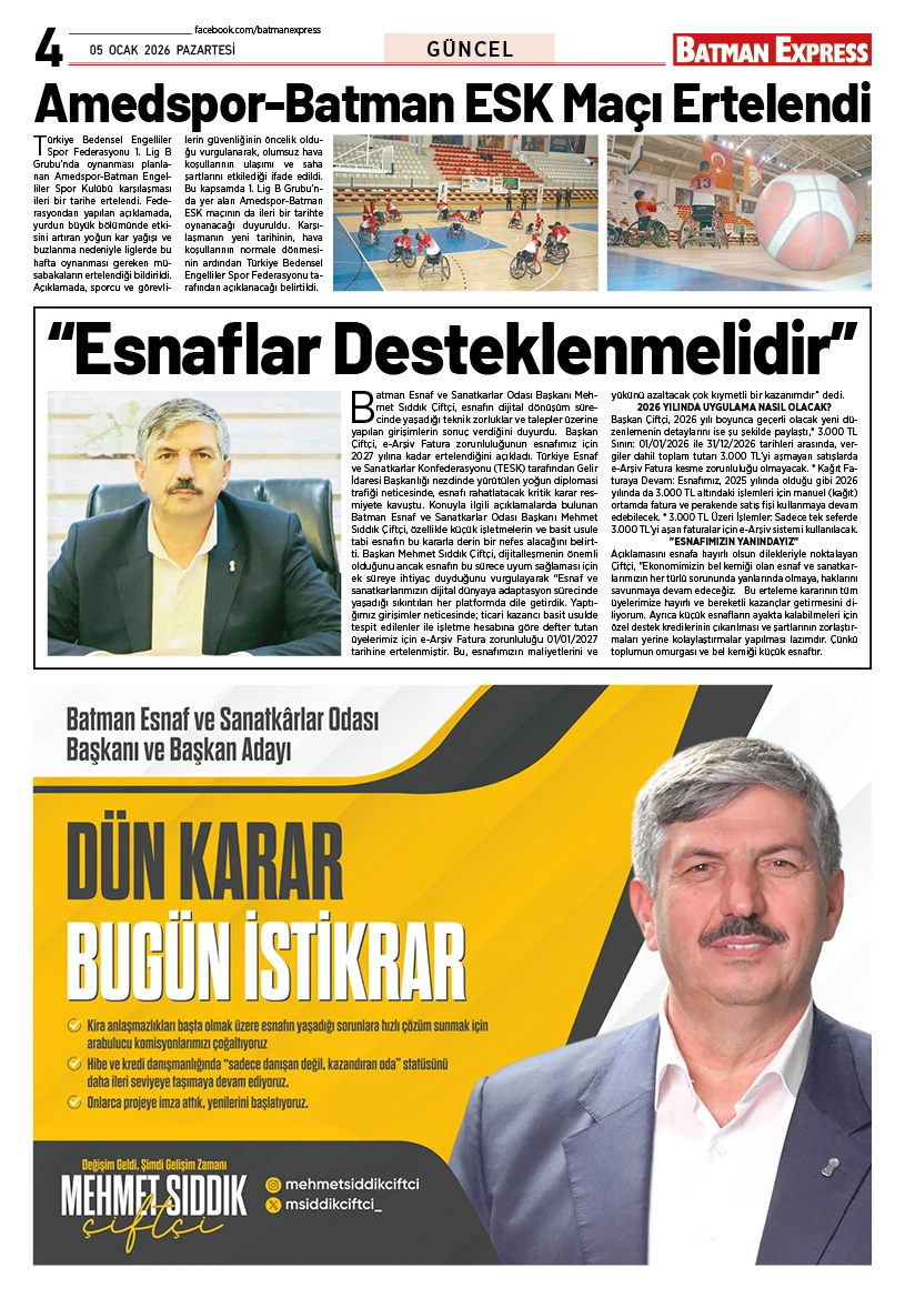 05 OCAK 2026 PAZARTESİ