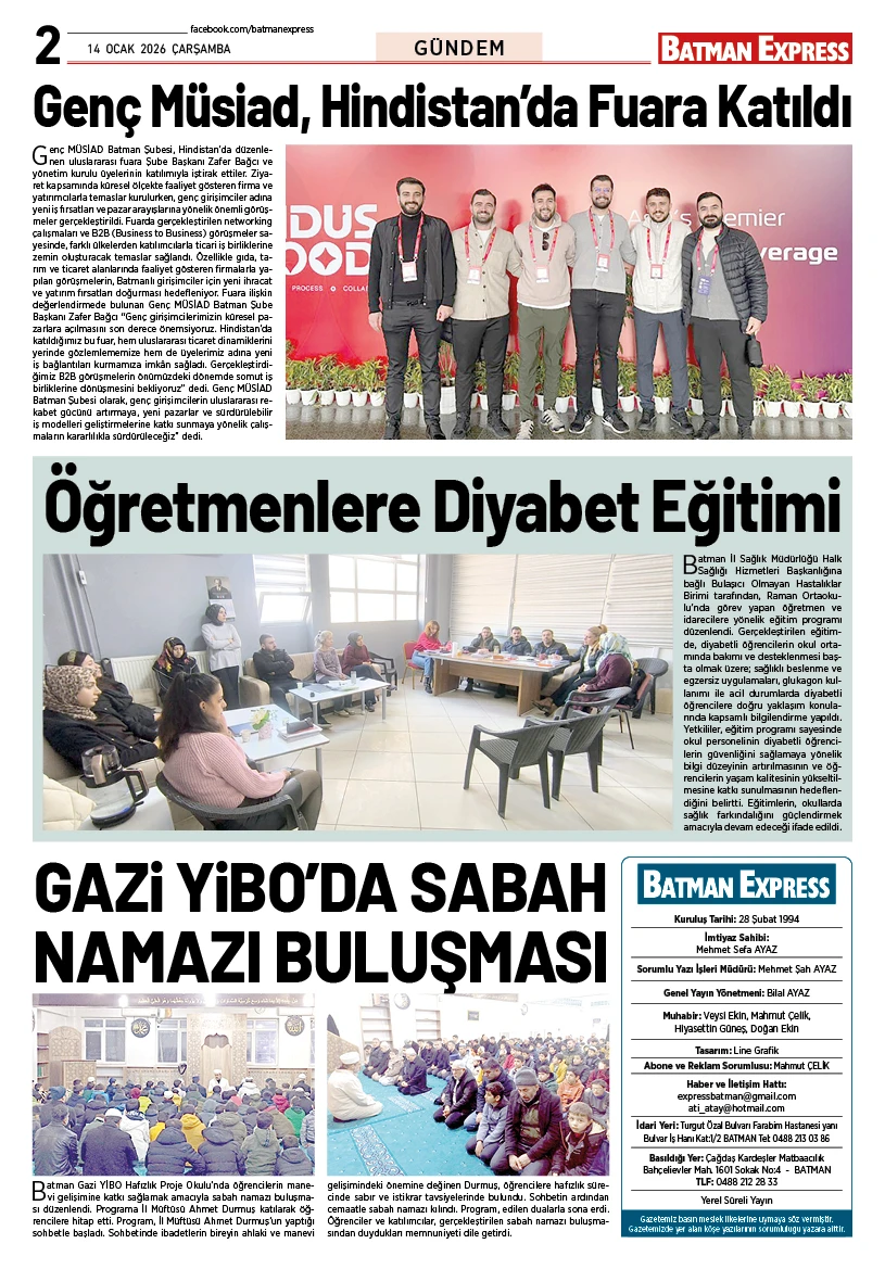 14 OCAK 2026 ÇARŞAMBA