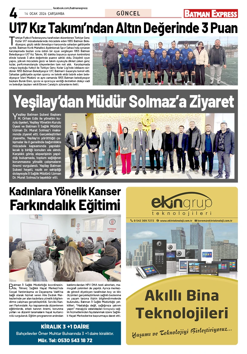 14 OCAK 2026 ÇARŞAMBA