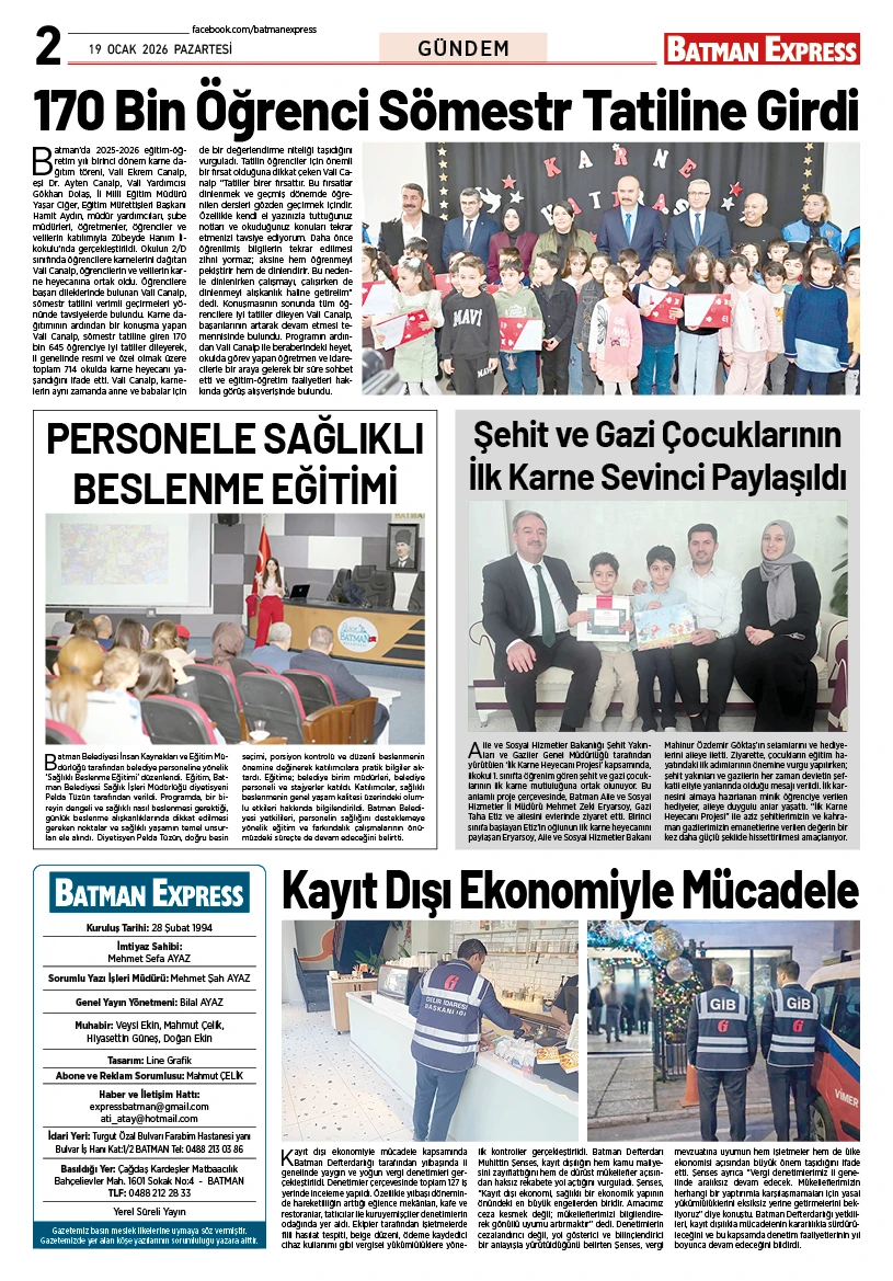 19 OCAK 2026 PAZARTESİ