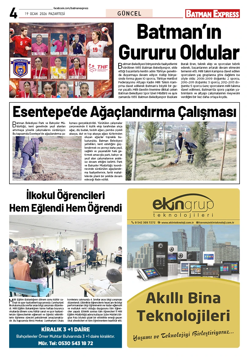 19 OCAK 2026 PAZARTESİ