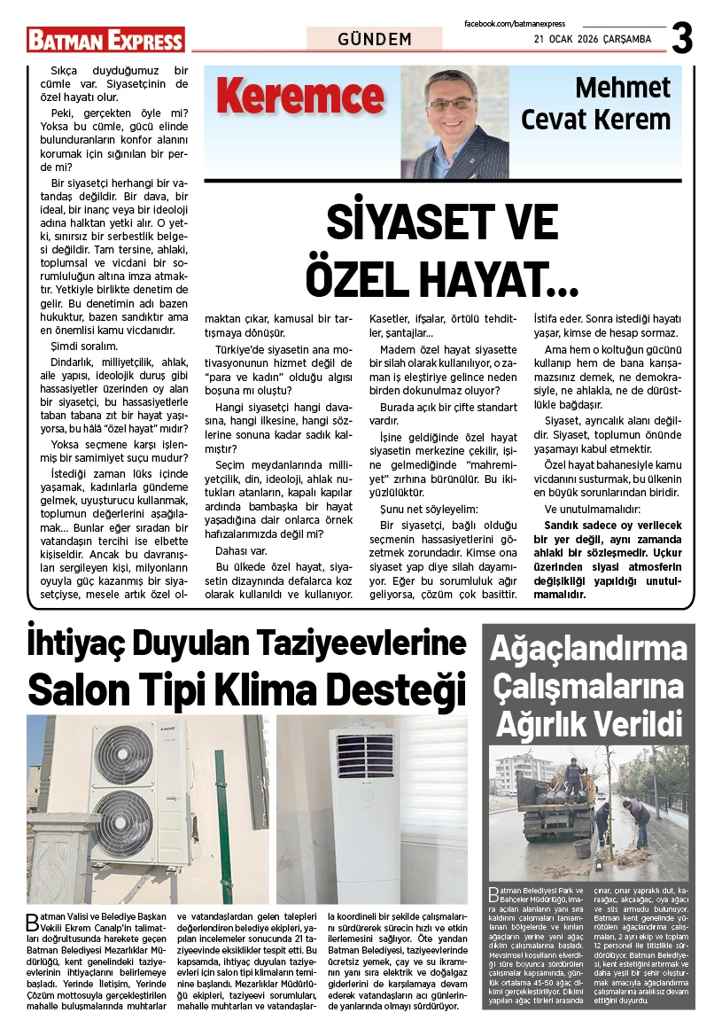 21 OCAK 2026 ÇARŞAMBA