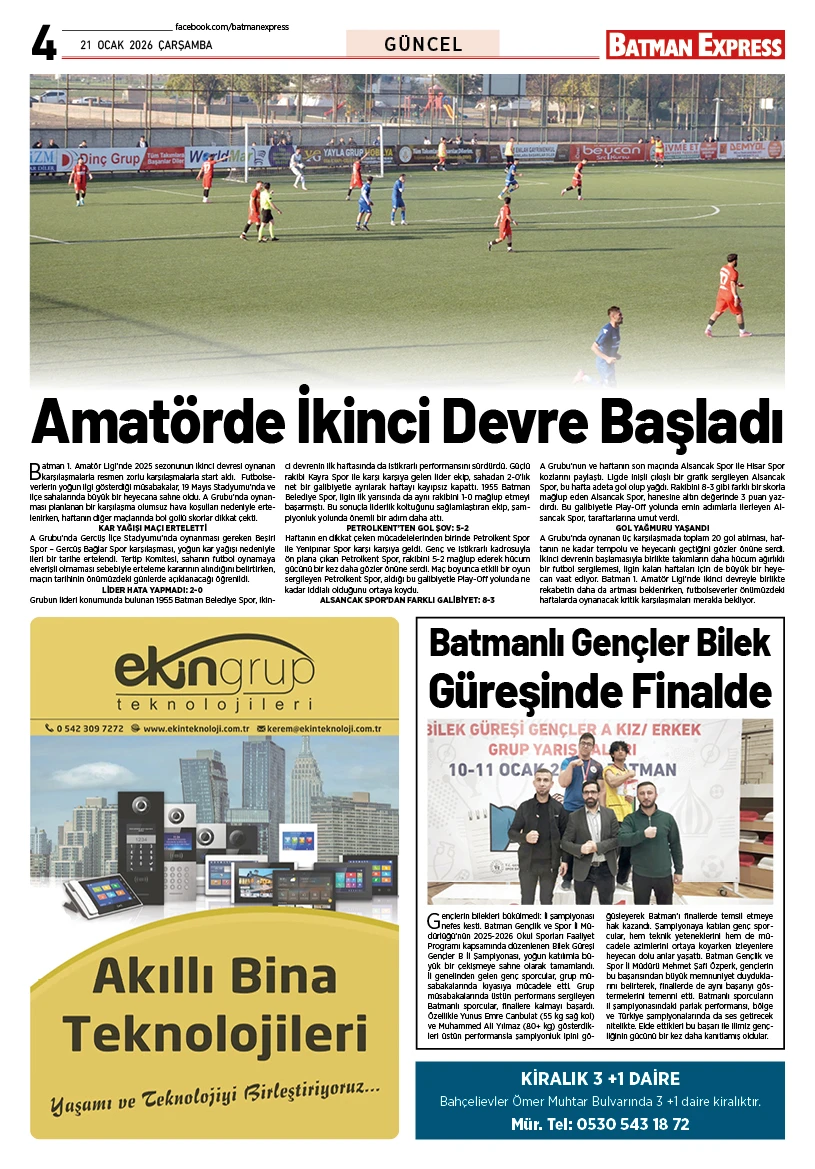 21 OCAK 2026 ÇARŞAMBA