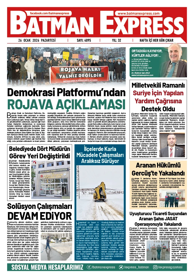 26 OCAK 2026 PAZARTESİ