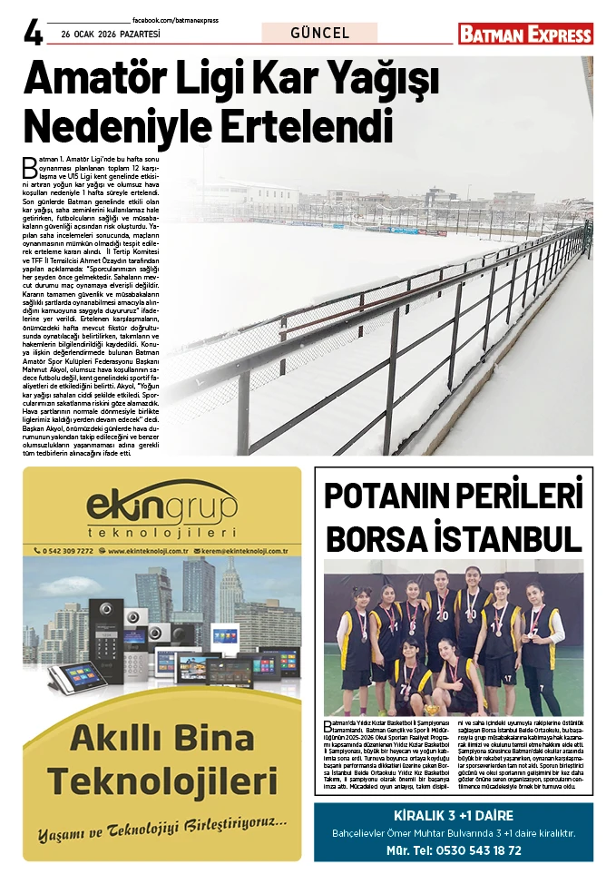 26 OCAK 2026 PAZARTESİ