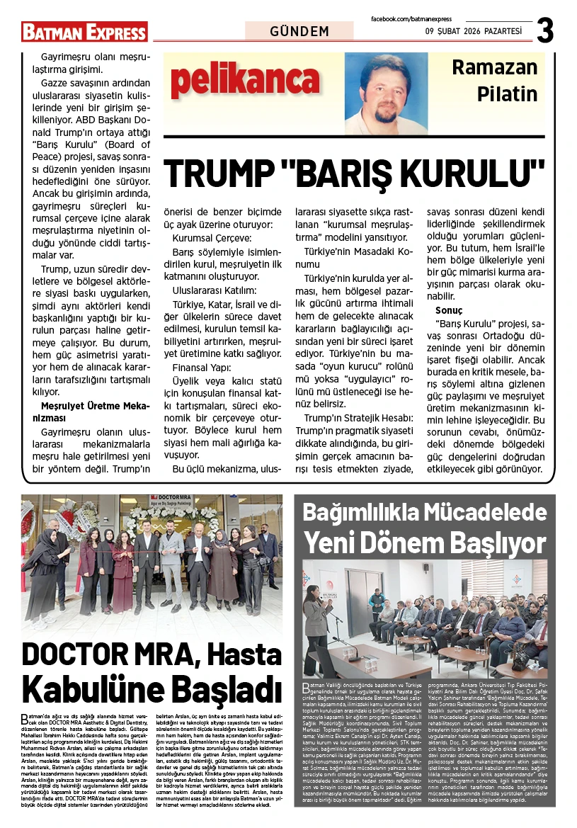 09 ŞUBAT 2026 PAZARTESİ