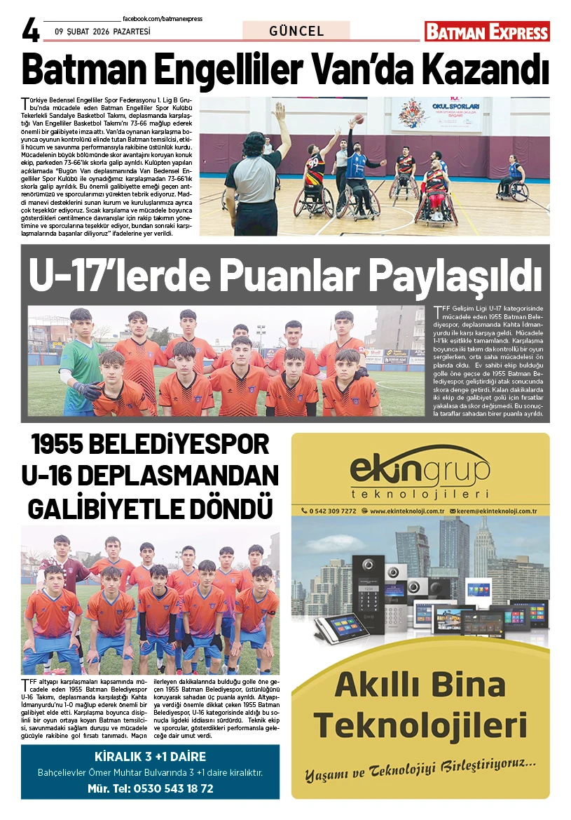 09 ŞUBAT 2026 PAZARTESİ