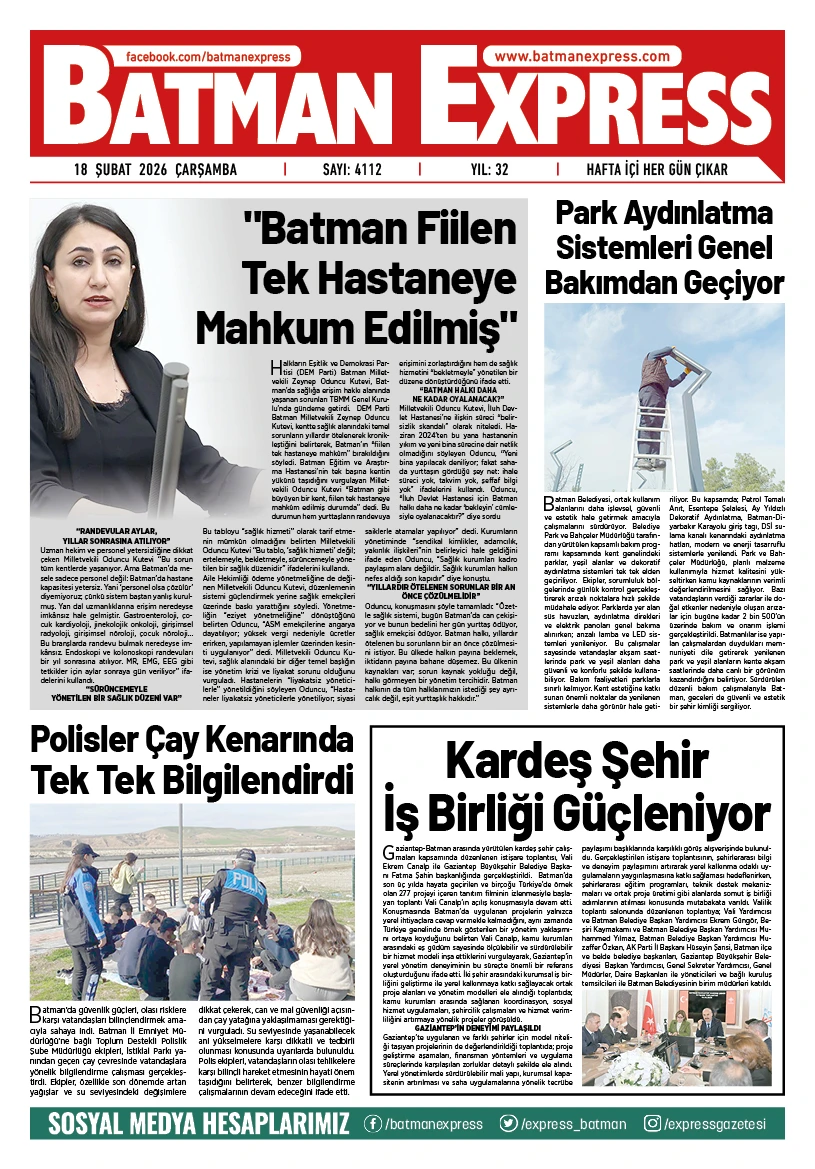 18 ŞUBAT 2026 ÇARŞAMBA