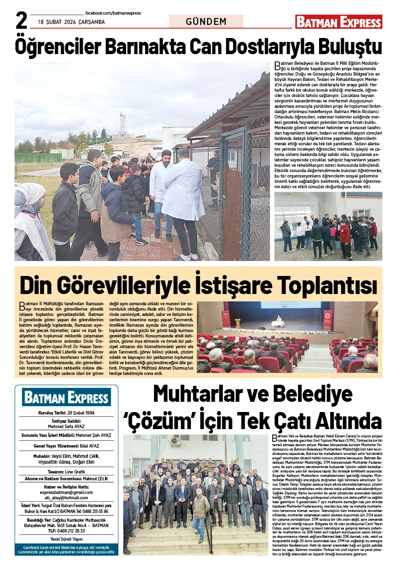 18 ŞUBAT 2026 ÇARŞAMBA