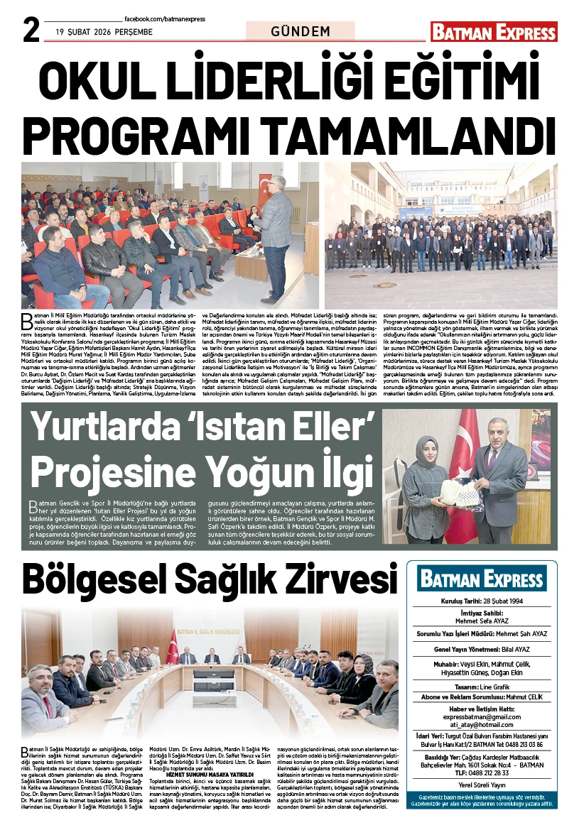 19 ŞUBAT 2026 PERŞEMBE