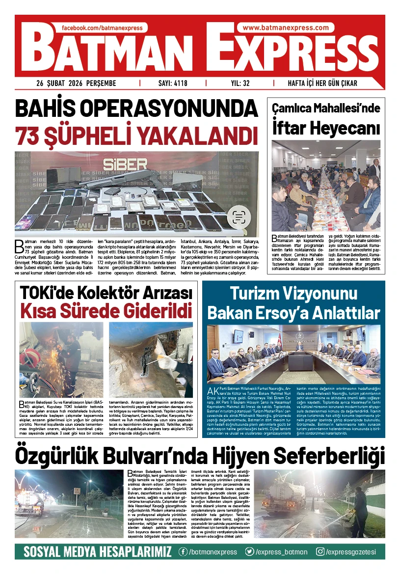 26 ŞUBAT 2026 PERŞEMBE