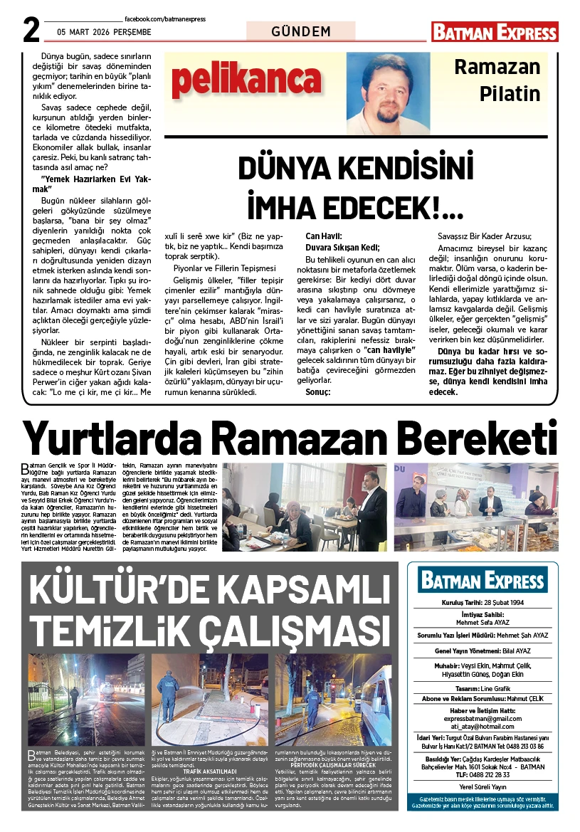 05 MART 2026 PERŞEMBE