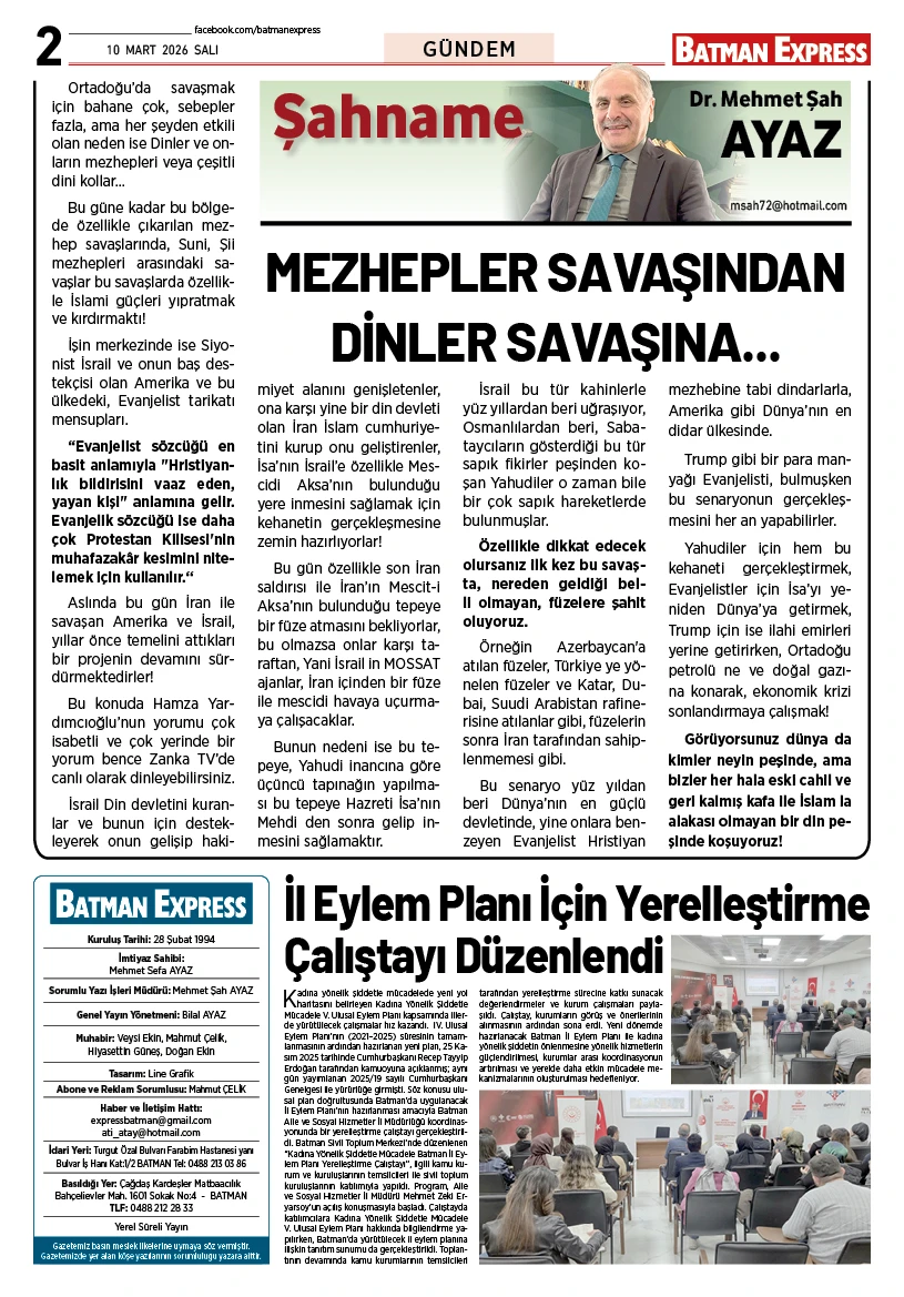 10 MART 2026 SALI