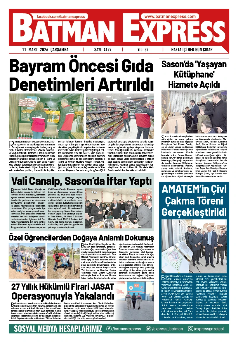 11 MART 2026 &Ccedil;ARŞAMBA