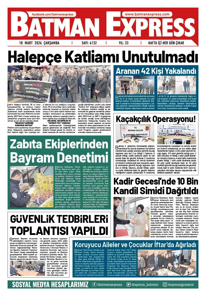 18 MART 2026 ÇARŞAMBA