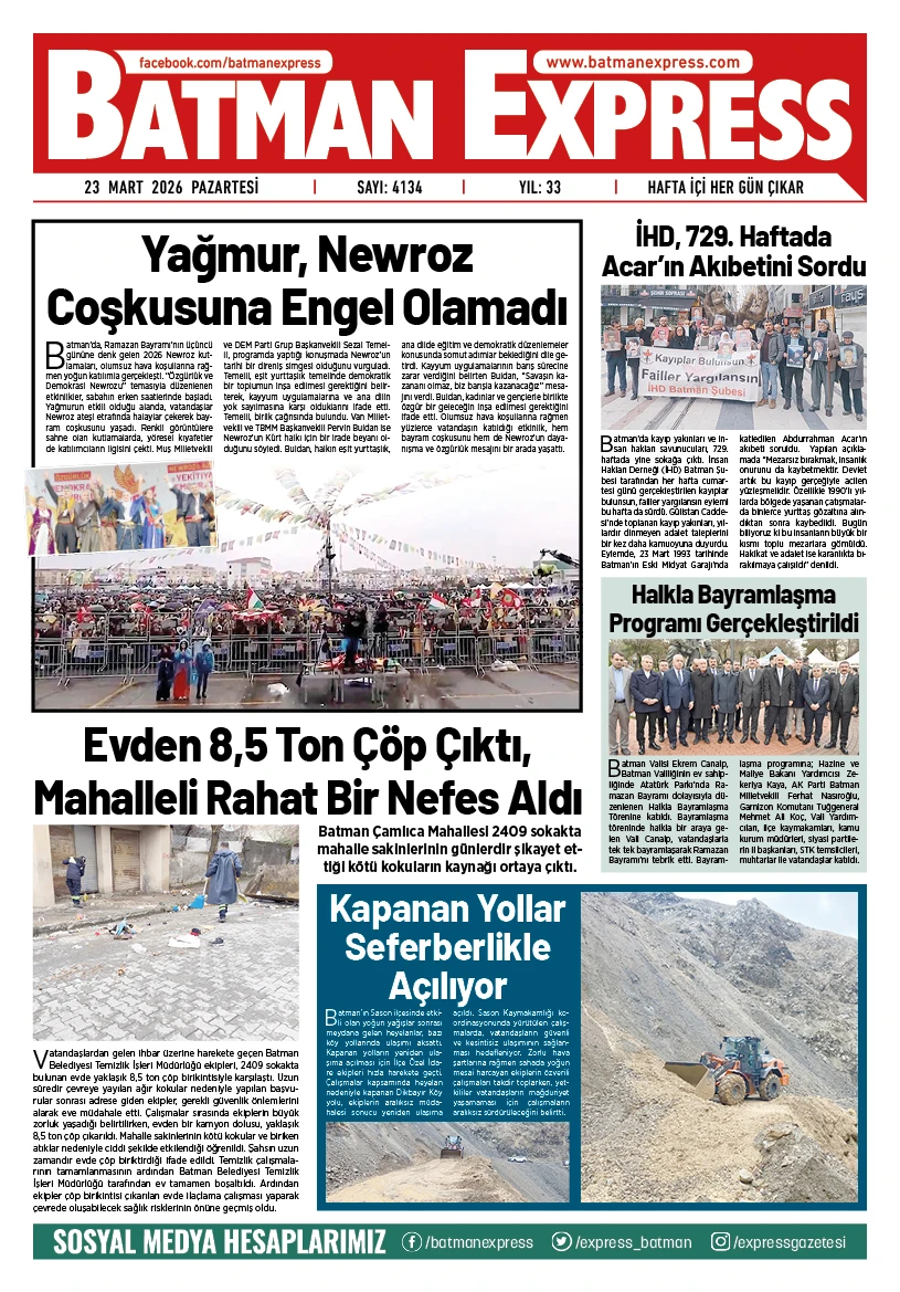 23 MART 2026 PAZARTESİ