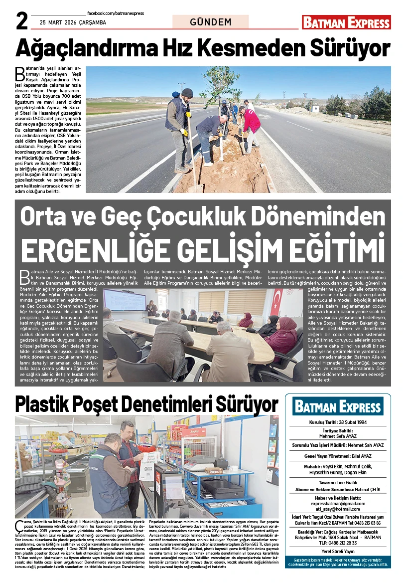 25 MART 2026 ÇARŞAMBA