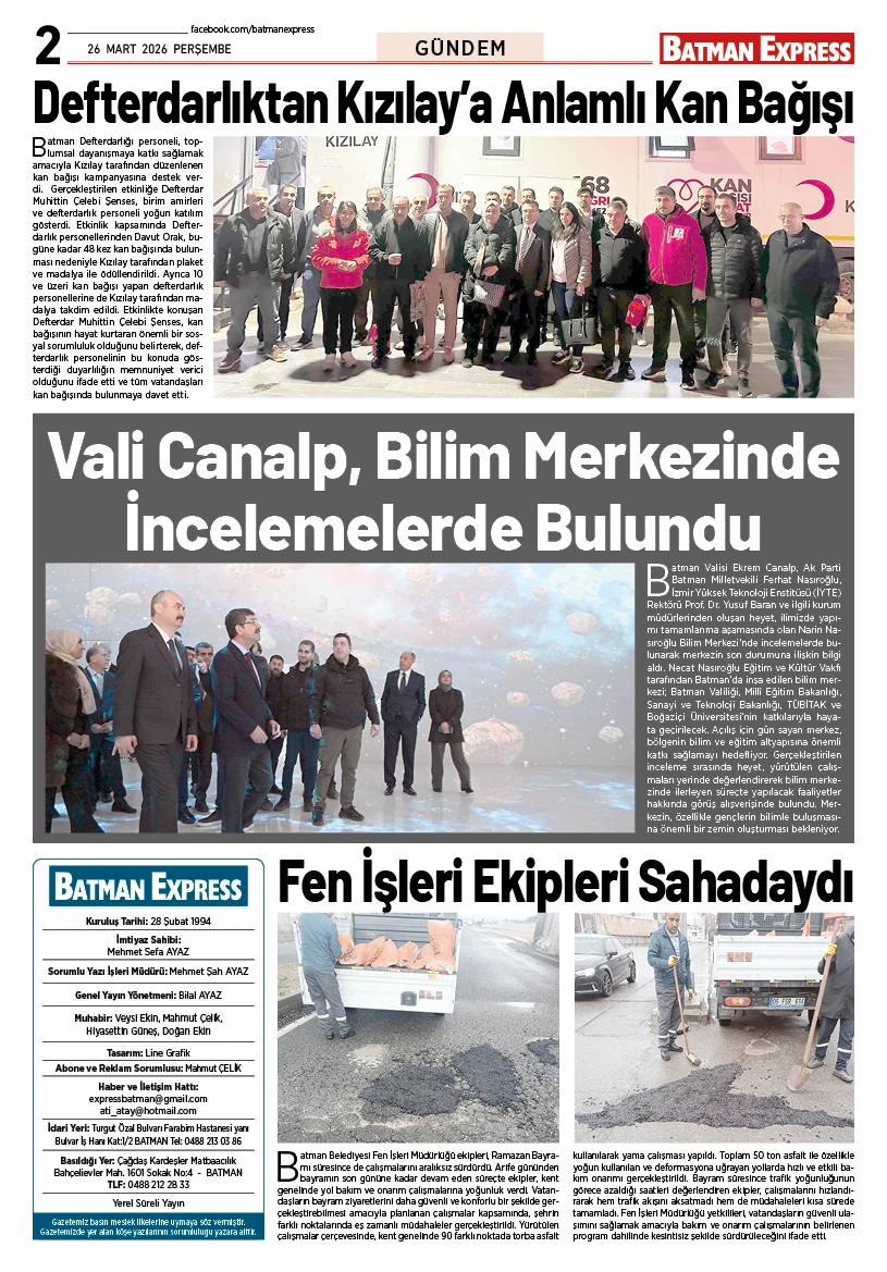 26 MART 2026 PERŞEMBE