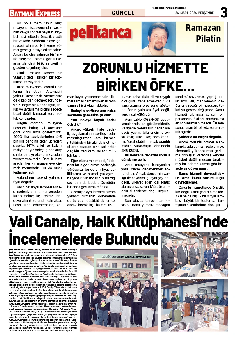 26 MART 2026 PERŞEMBE