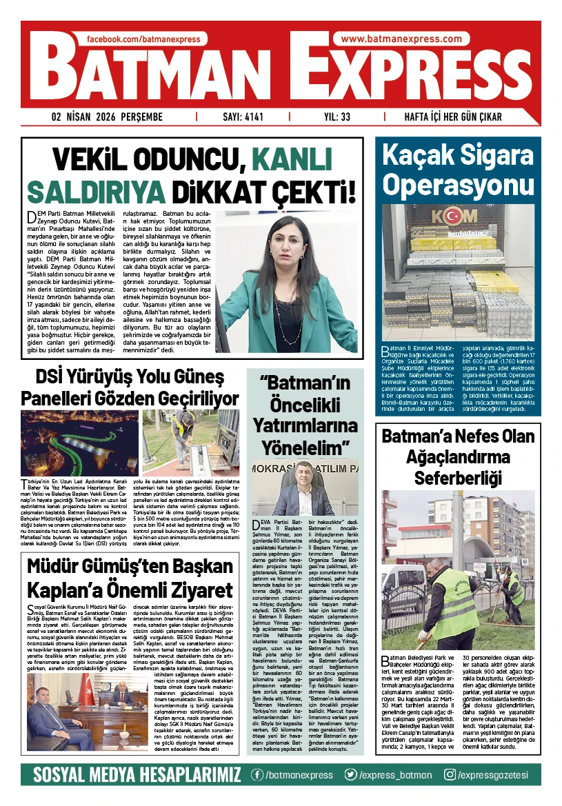 02 NİSAN 2026 PERŞEMBE