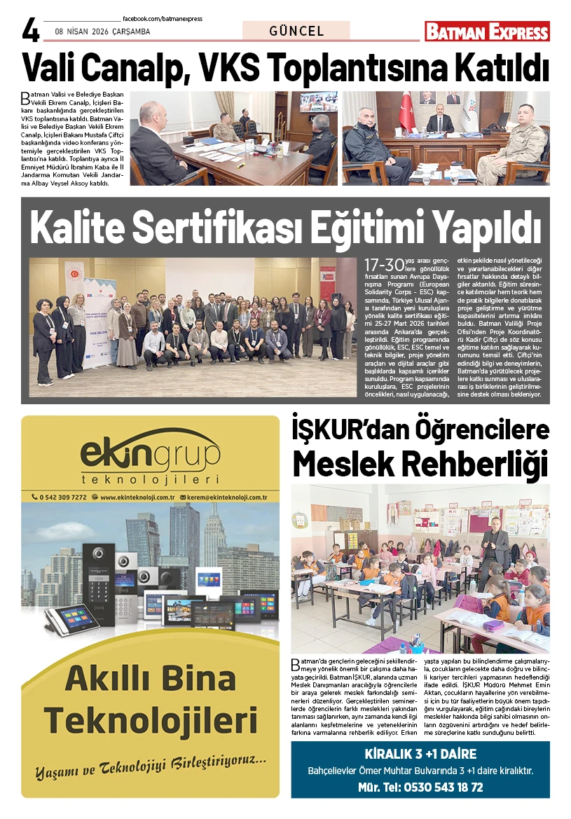 08 NİSAN 2026 ÇARŞAMBA