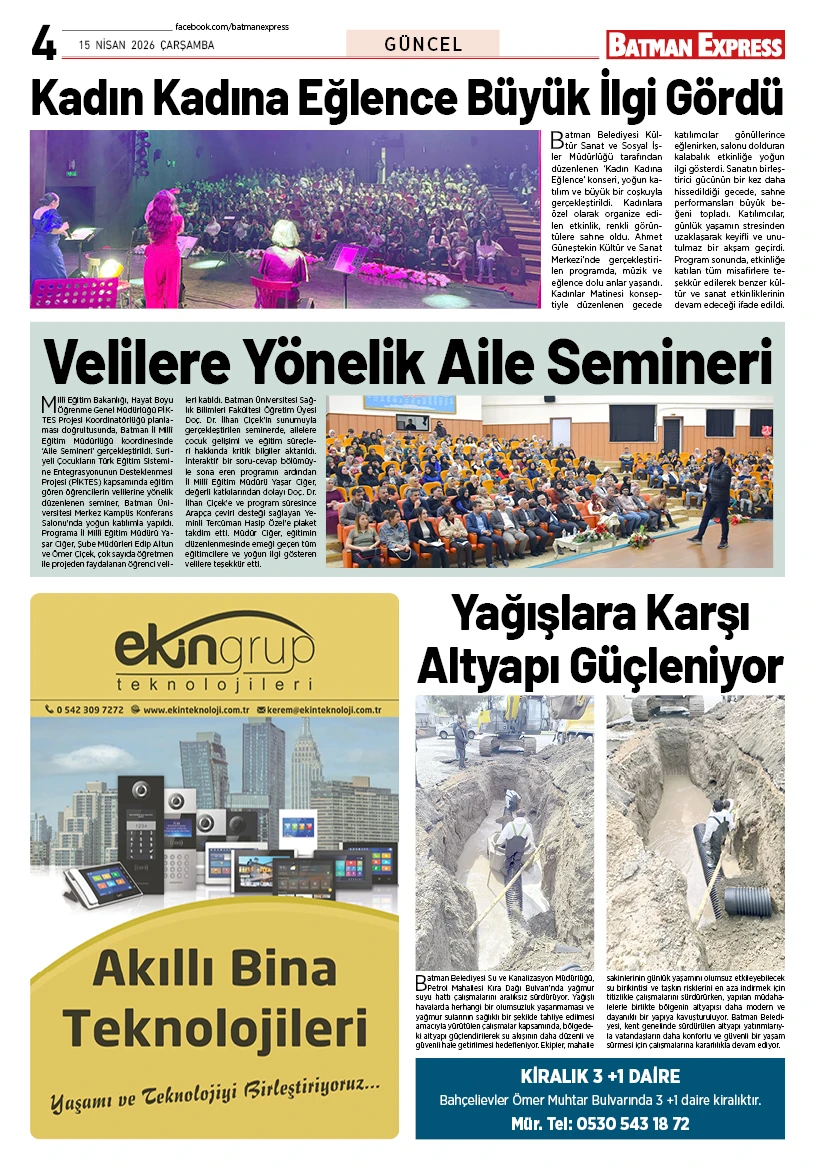 15 NİSAN 2026 ÇARŞAMBA