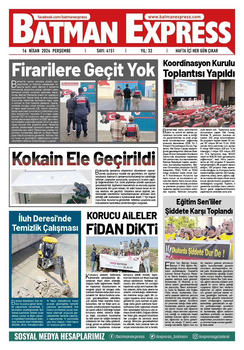 16 NİSAN 2026 PERŞEMBE