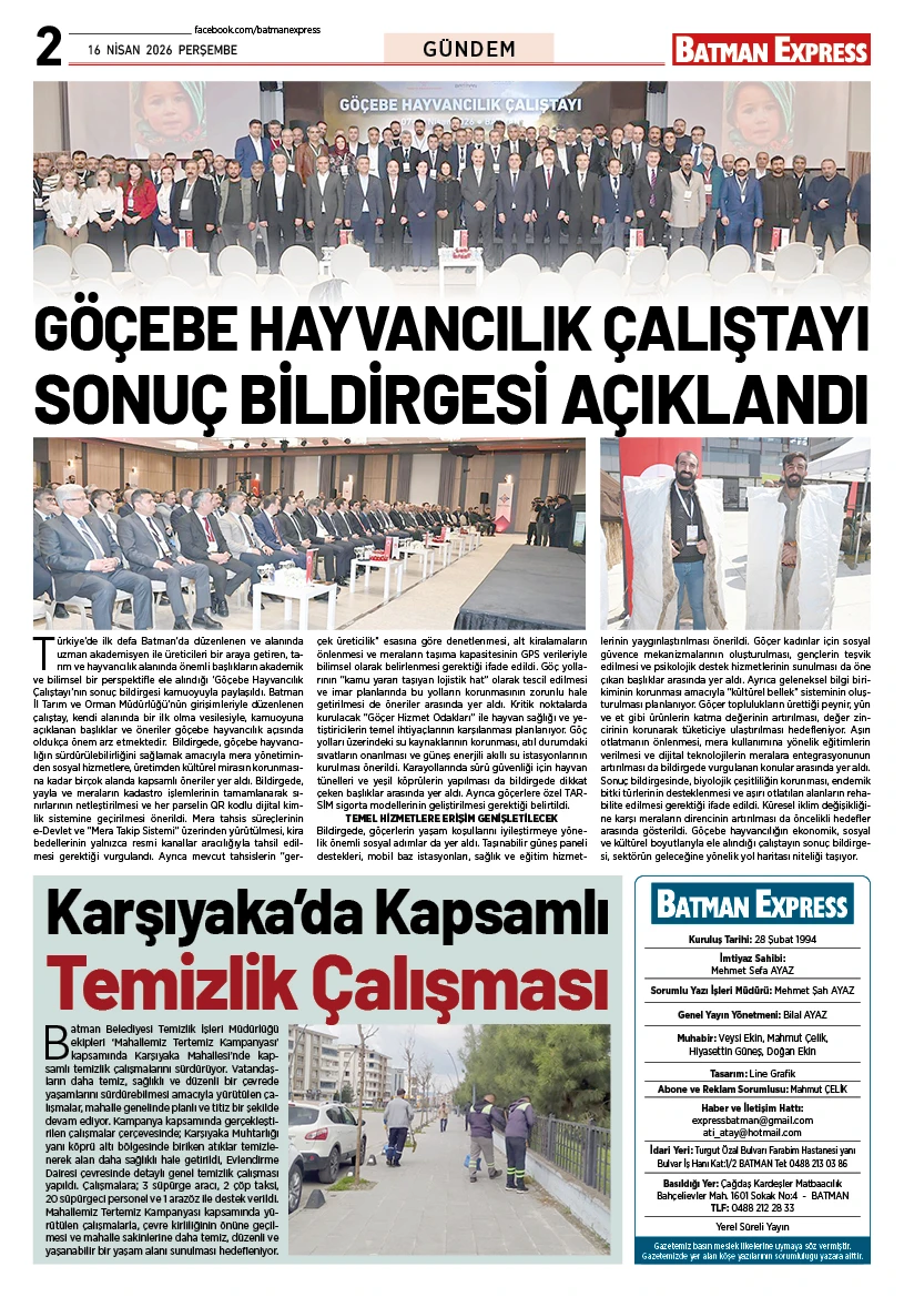 16 NİSAN 2026 PERŞEMBE