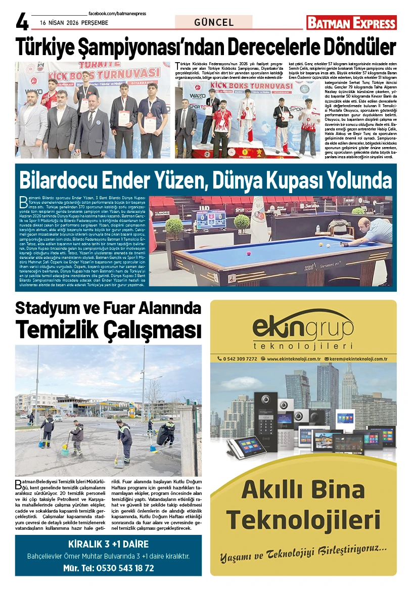 16 NİSAN 2026 PERŞEMBE