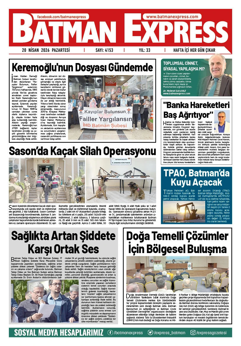 20 NİSAN 2026 PAZARTESİ