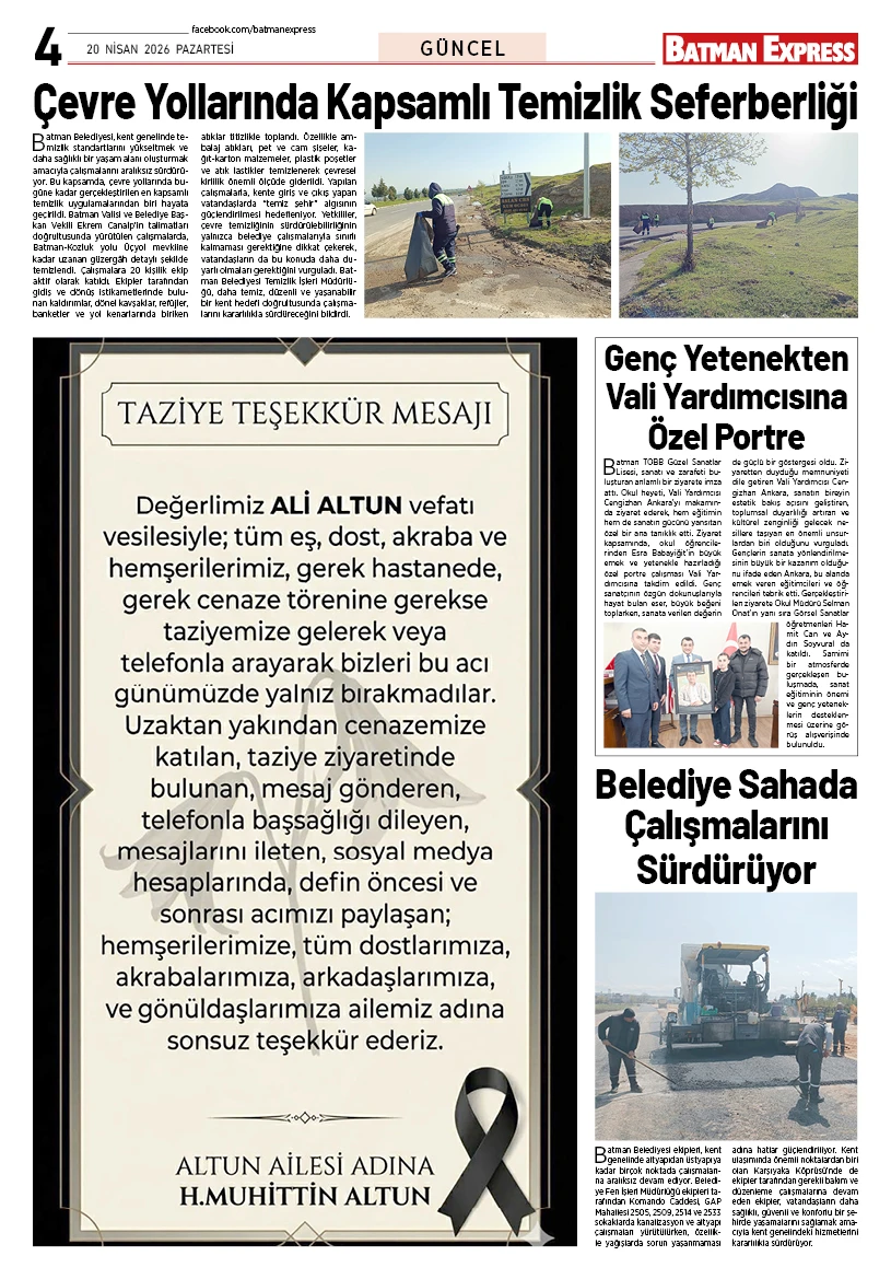 20 NİSAN 2026 PAZARTESİ