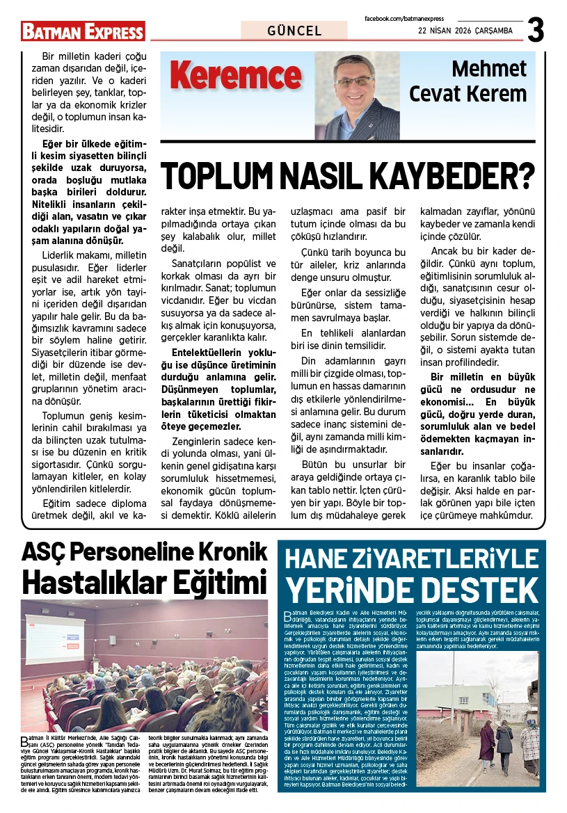 22 NİSAN 2026 ÇARŞAMBA