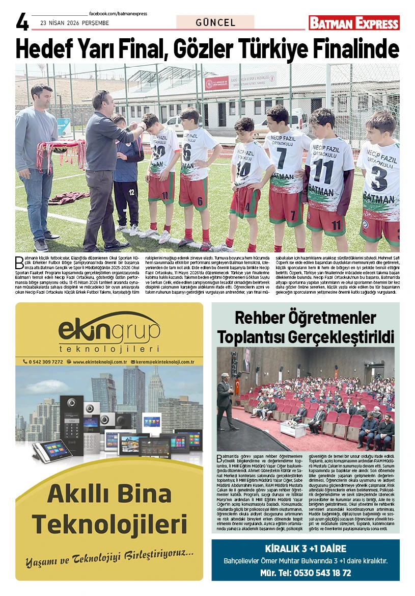 23 NİSAN 2026 PERŞEMBE