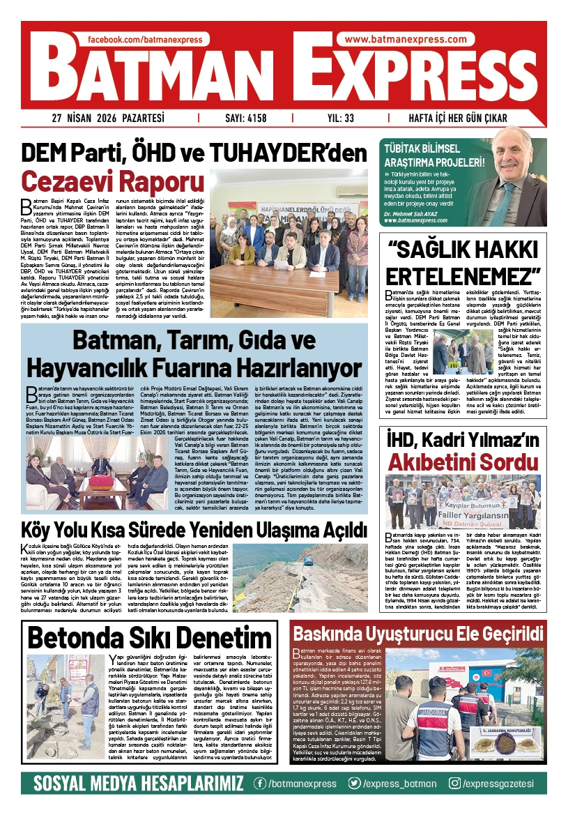 27 NİSAN 2026 PAZARTESİ