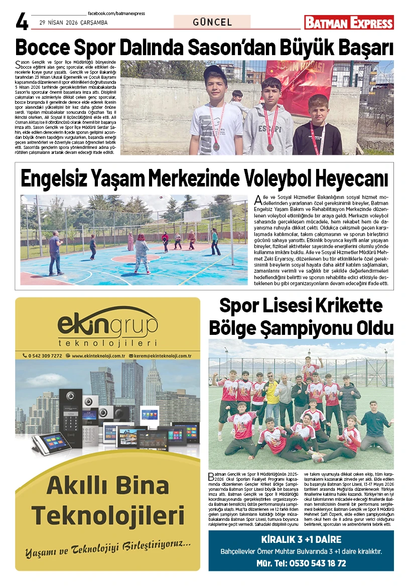 29 NİSAN 2026 ÇARŞAMBA