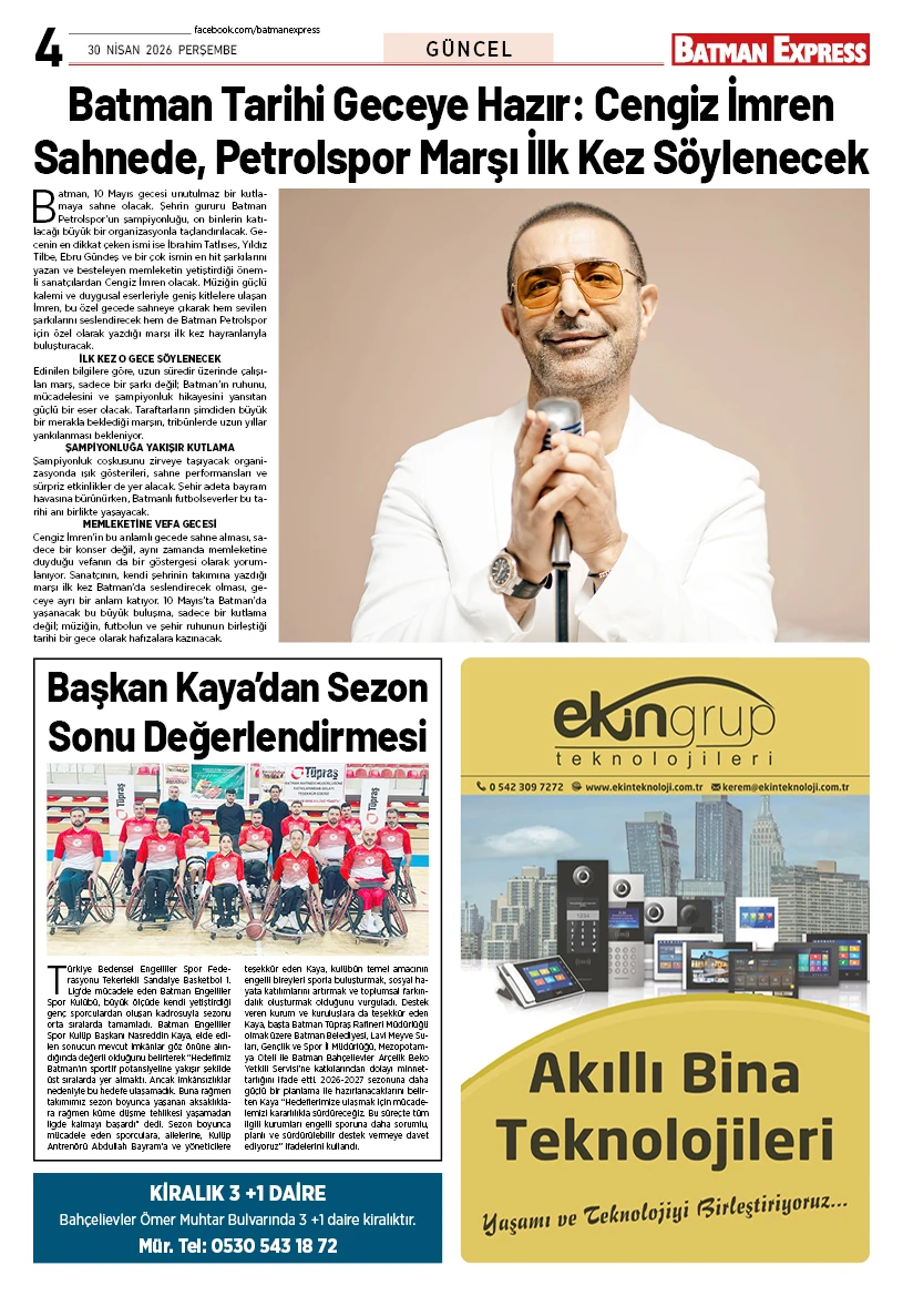 30 NİSAN 2026 PERŞEMBE