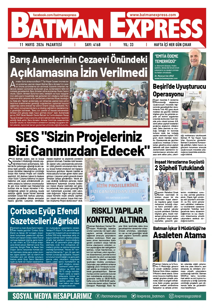 11 MAYIS 2026 PAZARTESİ