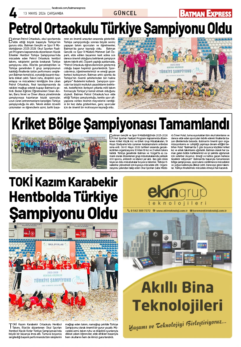 13 MAYIS 2026 ÇARŞAMBA