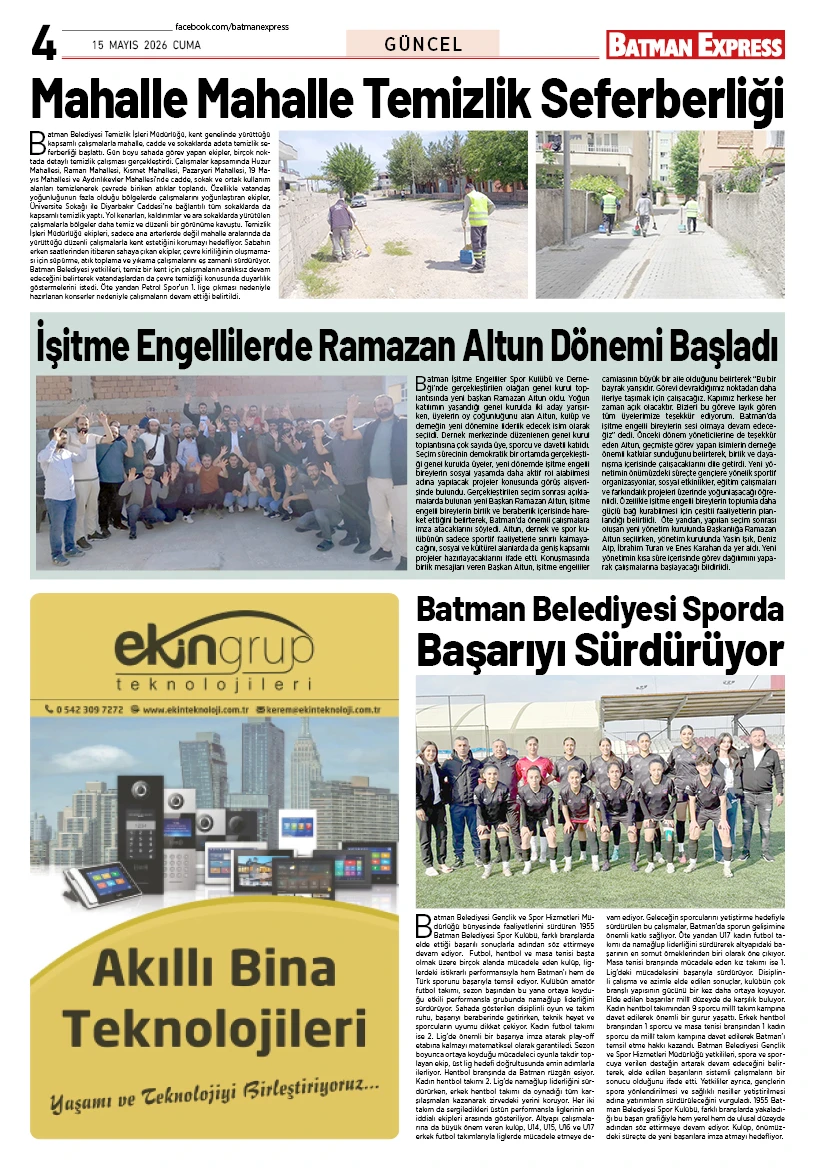 15 MAYIS 2026 CUMA