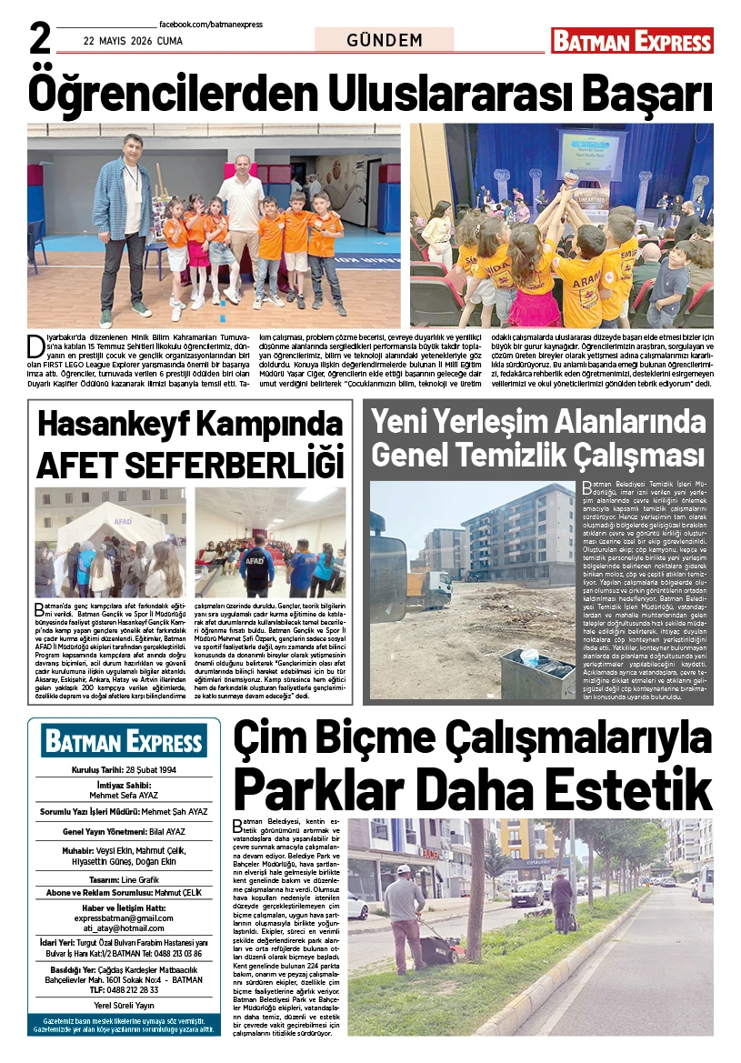 22 MAYIS 2026 CUMA