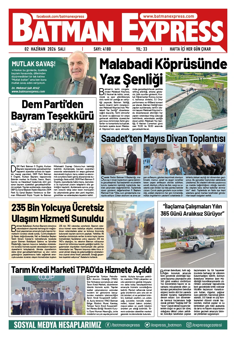 02 HAZİRAN 2026 SALI