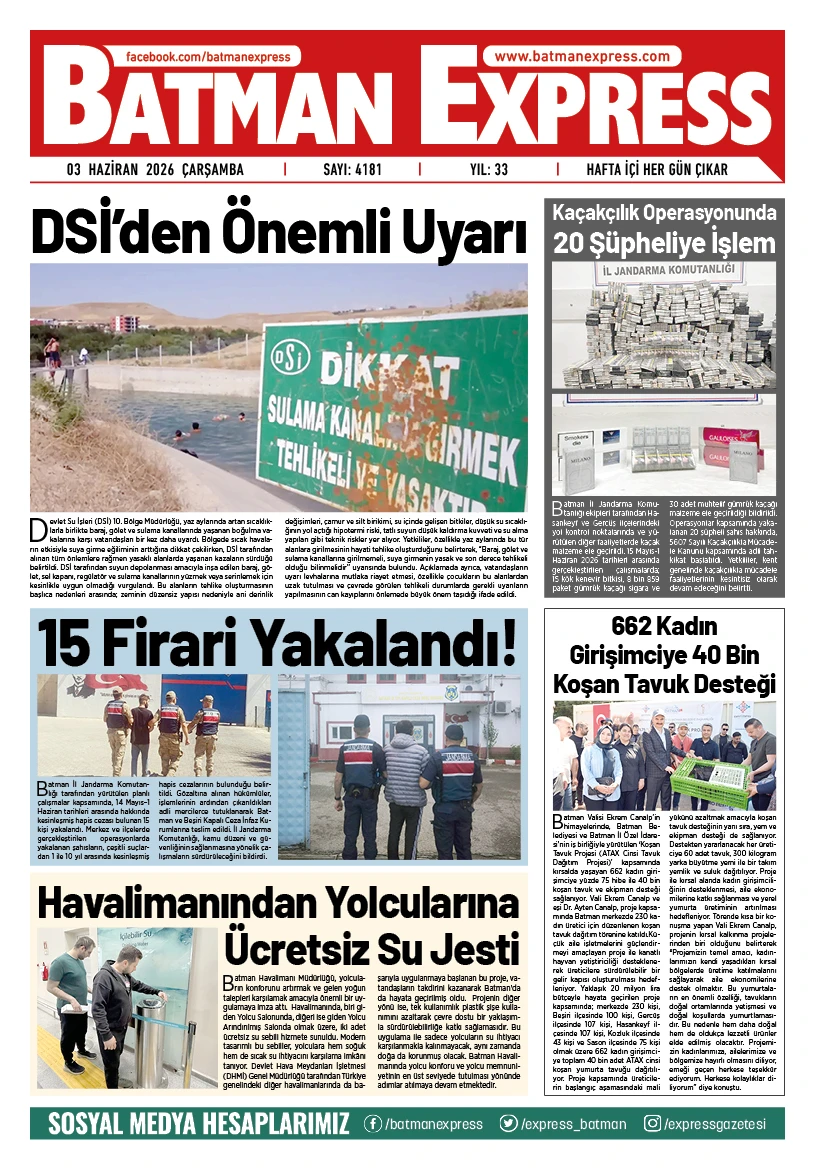 03 HAZİRAN 2026 ÇARŞAMBA