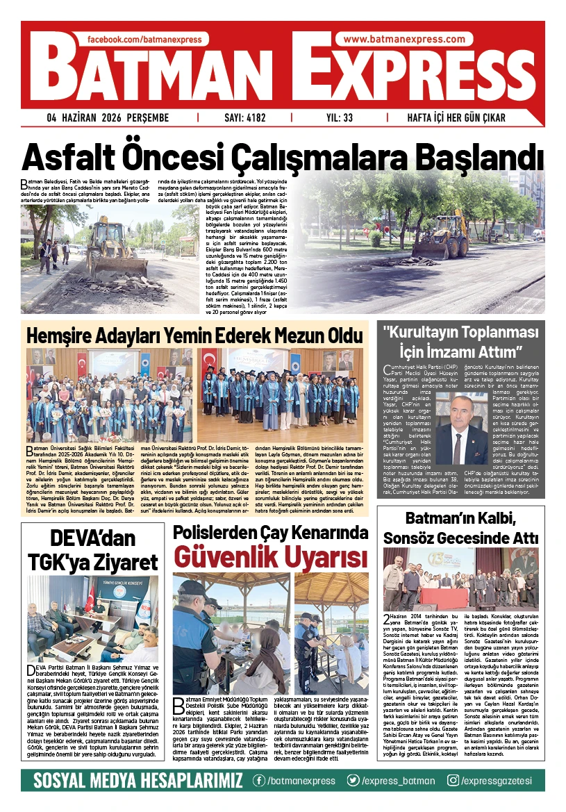 04 HAZİRAN 2026 PERŞEMBE