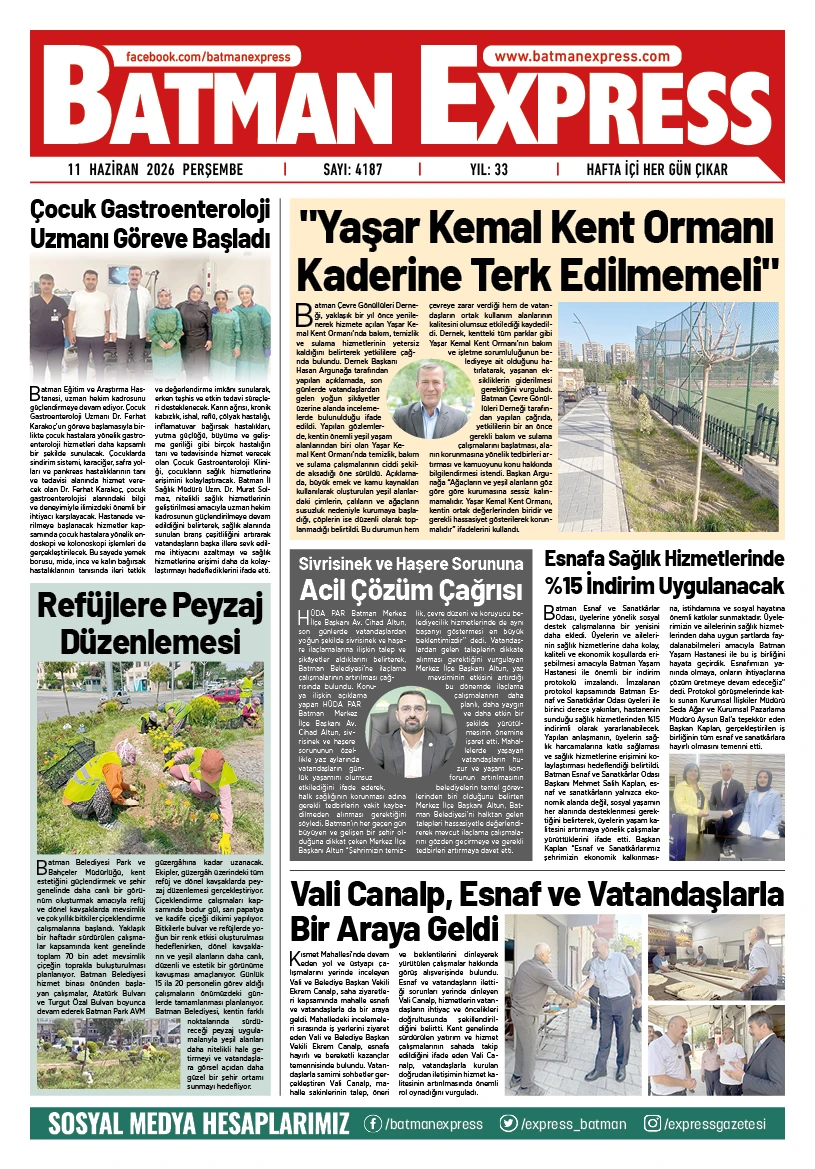 11 HAZİRAN 2026 PERŞEMBE