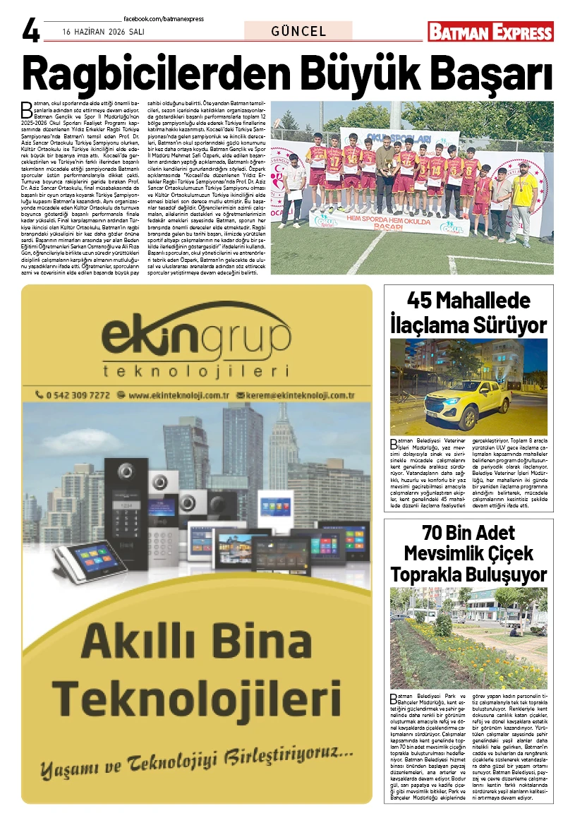 16 HAZİRAN 2026 SALI